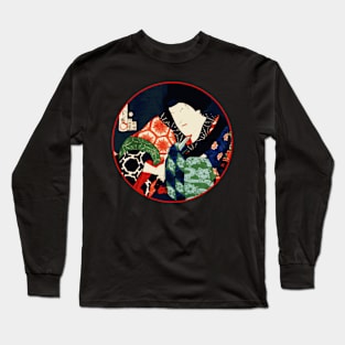 Kabuki Actor As Samurai With Knife #14 Long Sleeve T-Shirt